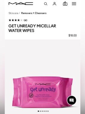 🆕 NIB MAC Get Unready Micellar Water Wipes